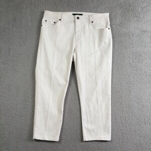 LRL Ralph Lauren Jeans Co Womens 10 White Cropped Straight Jeans Travel Vacation